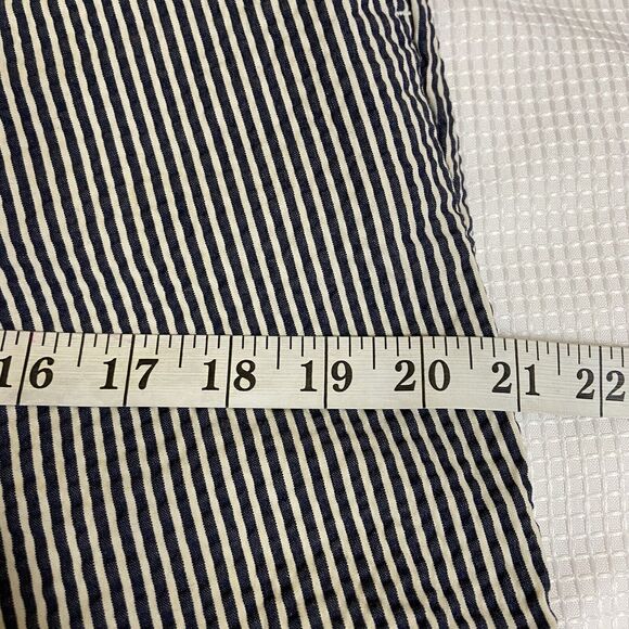 Ann Taylor Devin Fit Seersucker Pants Sz 8 Blue White cropped ankle womens - Picture 7 of 10